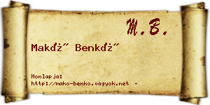Makó Benkő névjegykártya